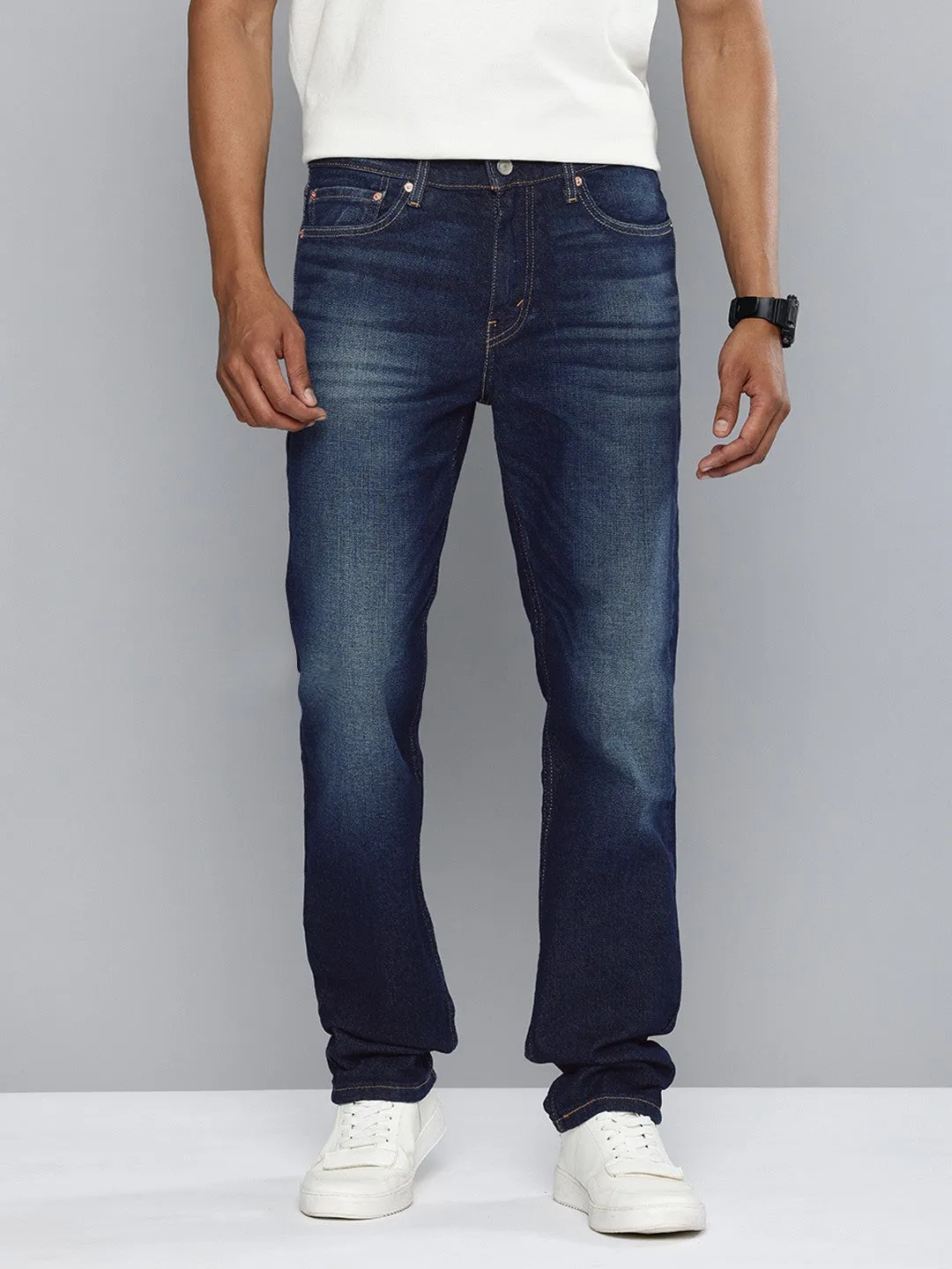 Men's 511 Navy Blue Slim Fit Mid Rise Jeans