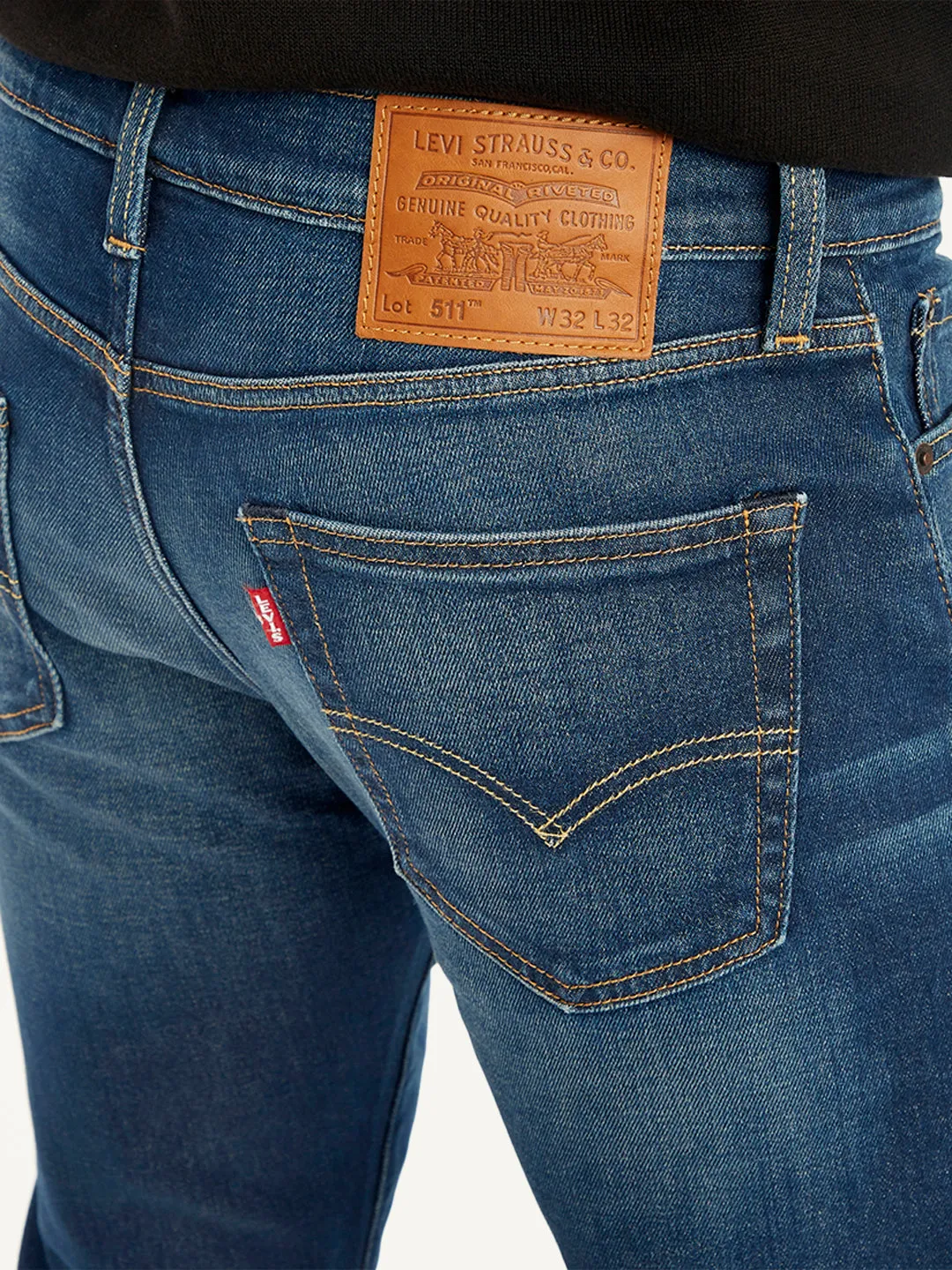 Men's 511 Navy Blue Slim Fit Mid Rise Jeans