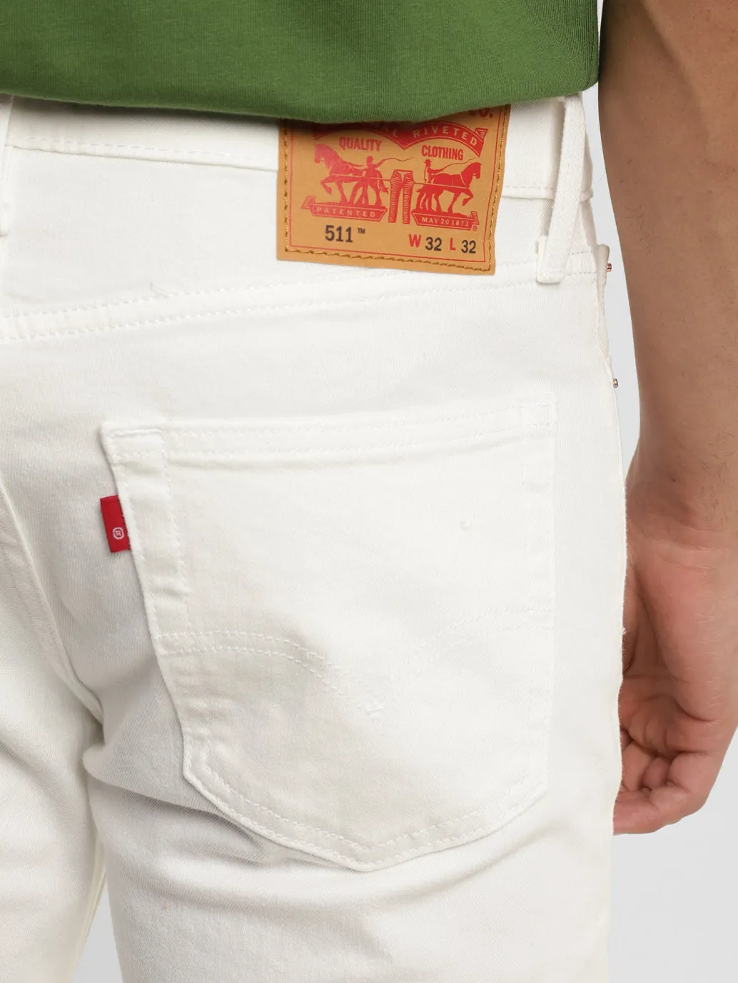 Men's 511 White Slim Fit Mid Rise Jeans