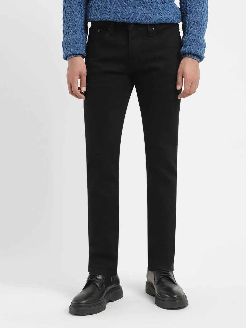 Men's 65504 Black Skinny Fit Mid Rise Jeans