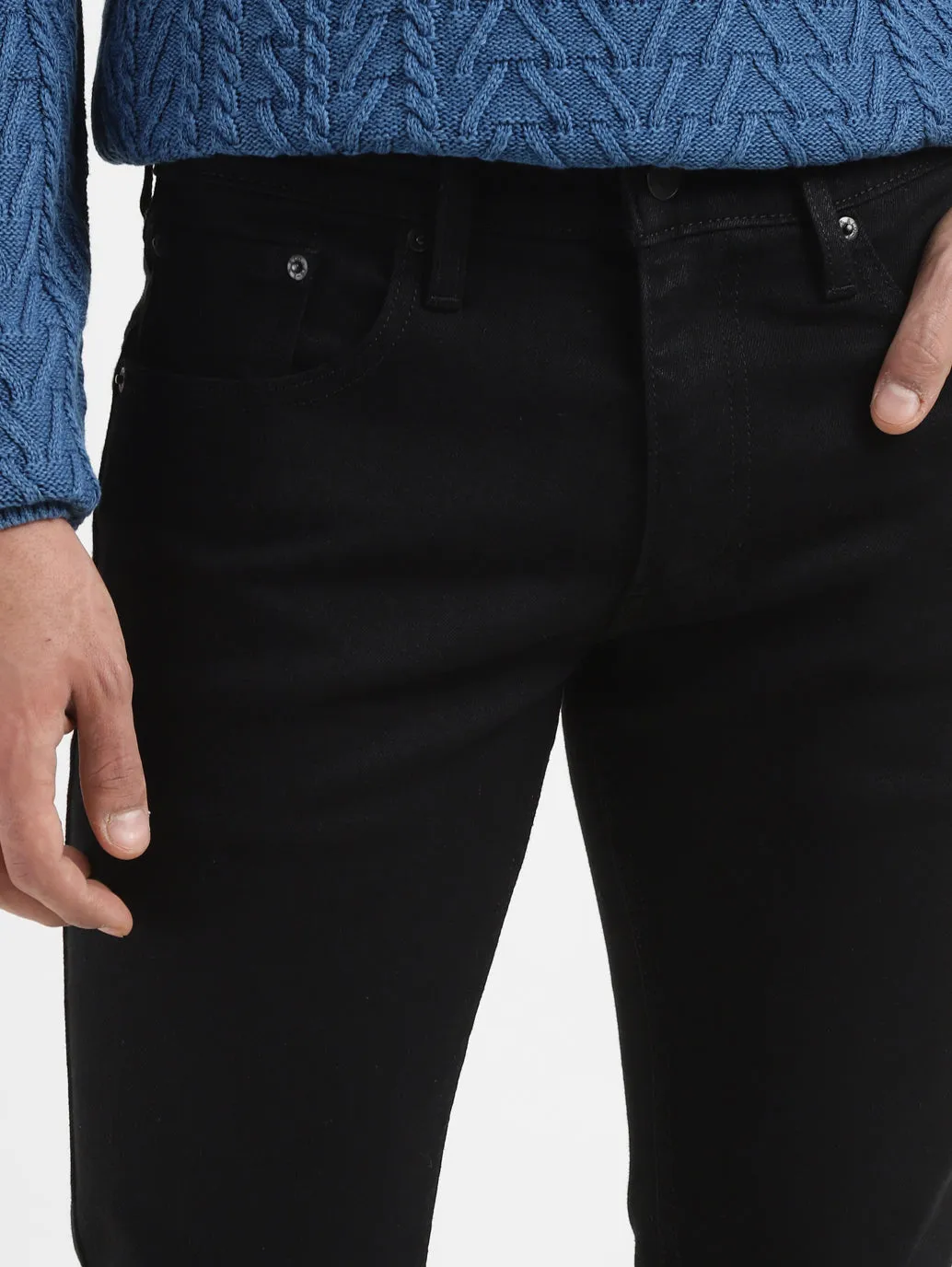 Men's 65504 Black Skinny Fit Mid Rise Jeans
