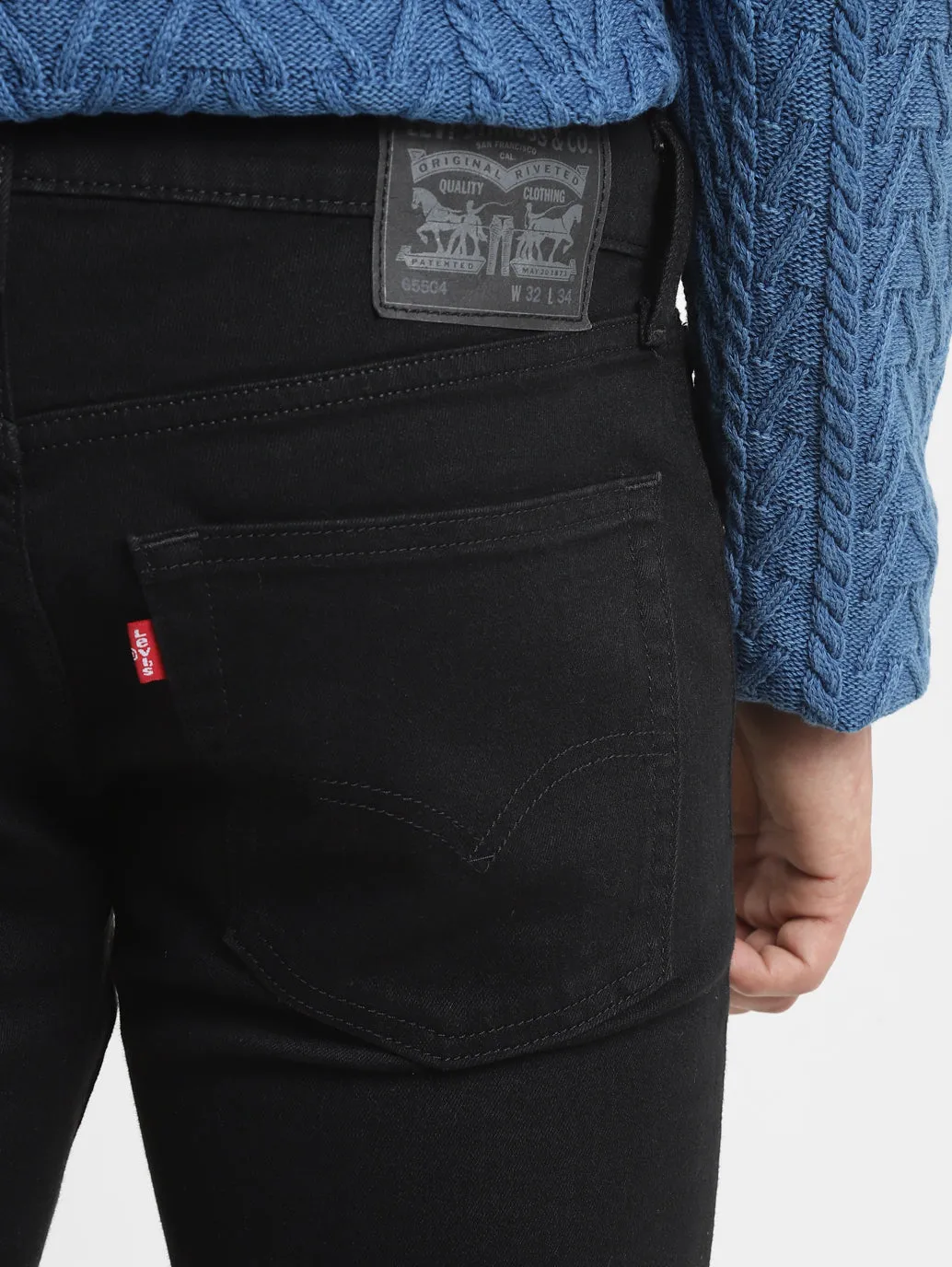 Men's 65504 Black Skinny Fit Mid Rise Jeans