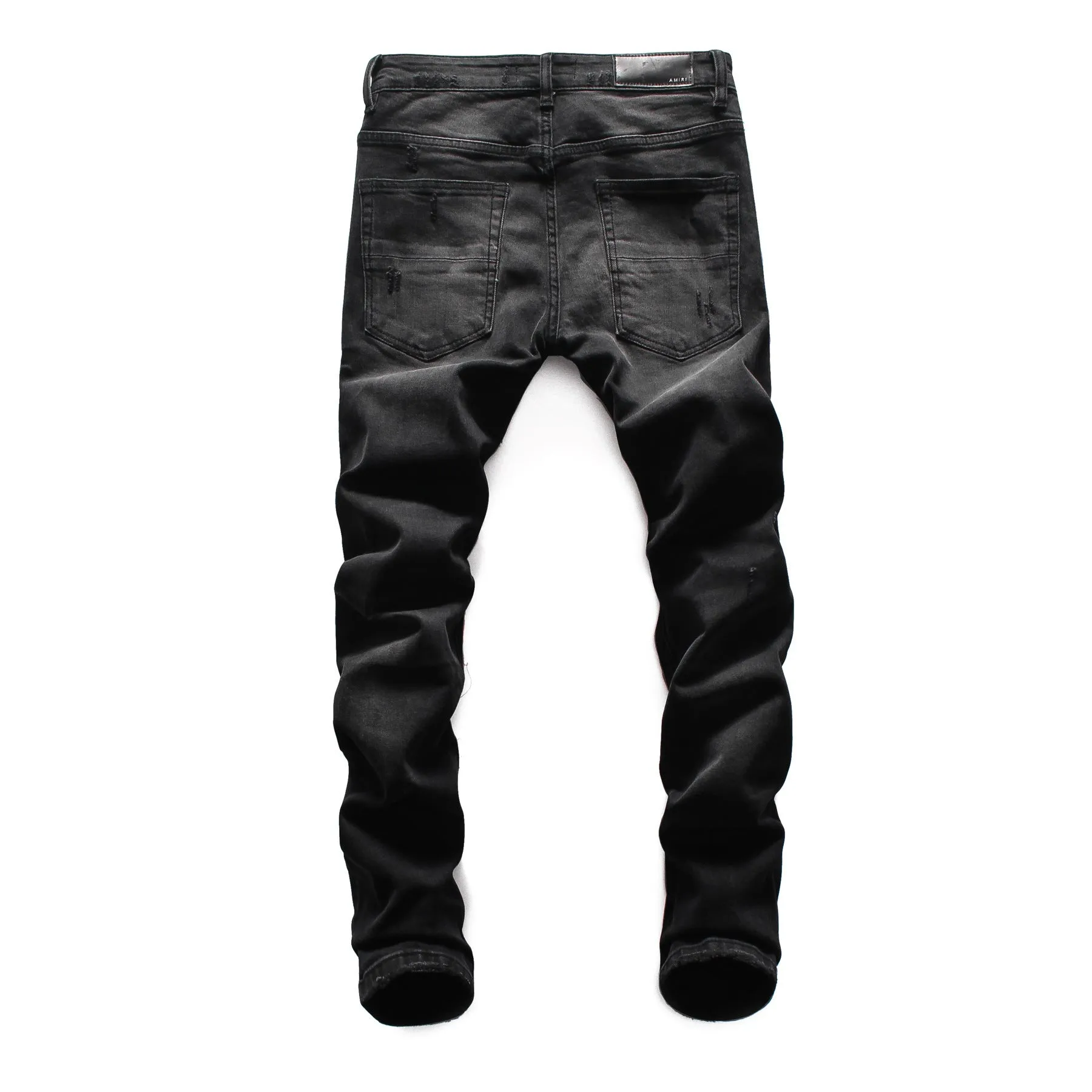 Men's Black Slim Fit Patch Jeans