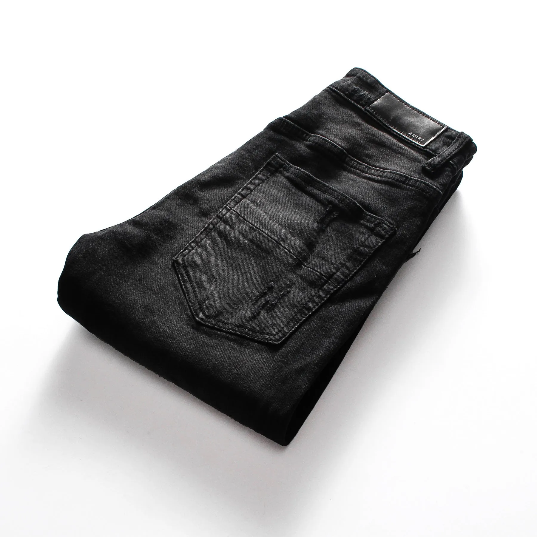 Men's Black Slim Fit Patch Jeans