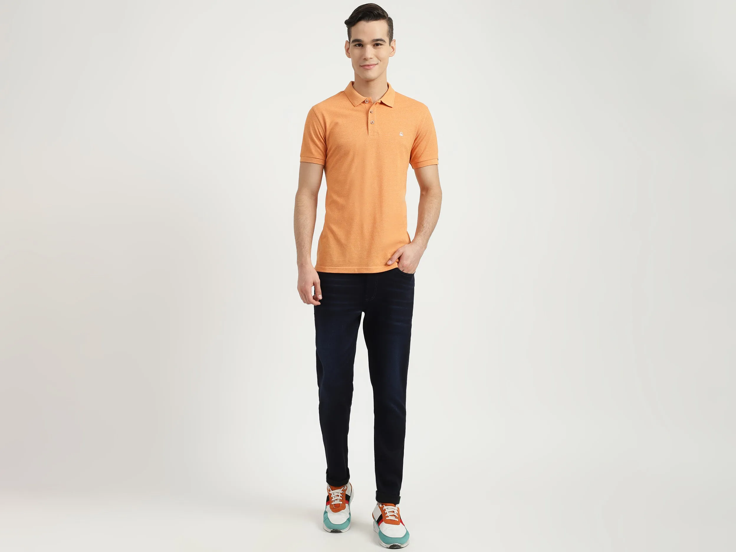 Mens Carrot Fit Solid Jeans