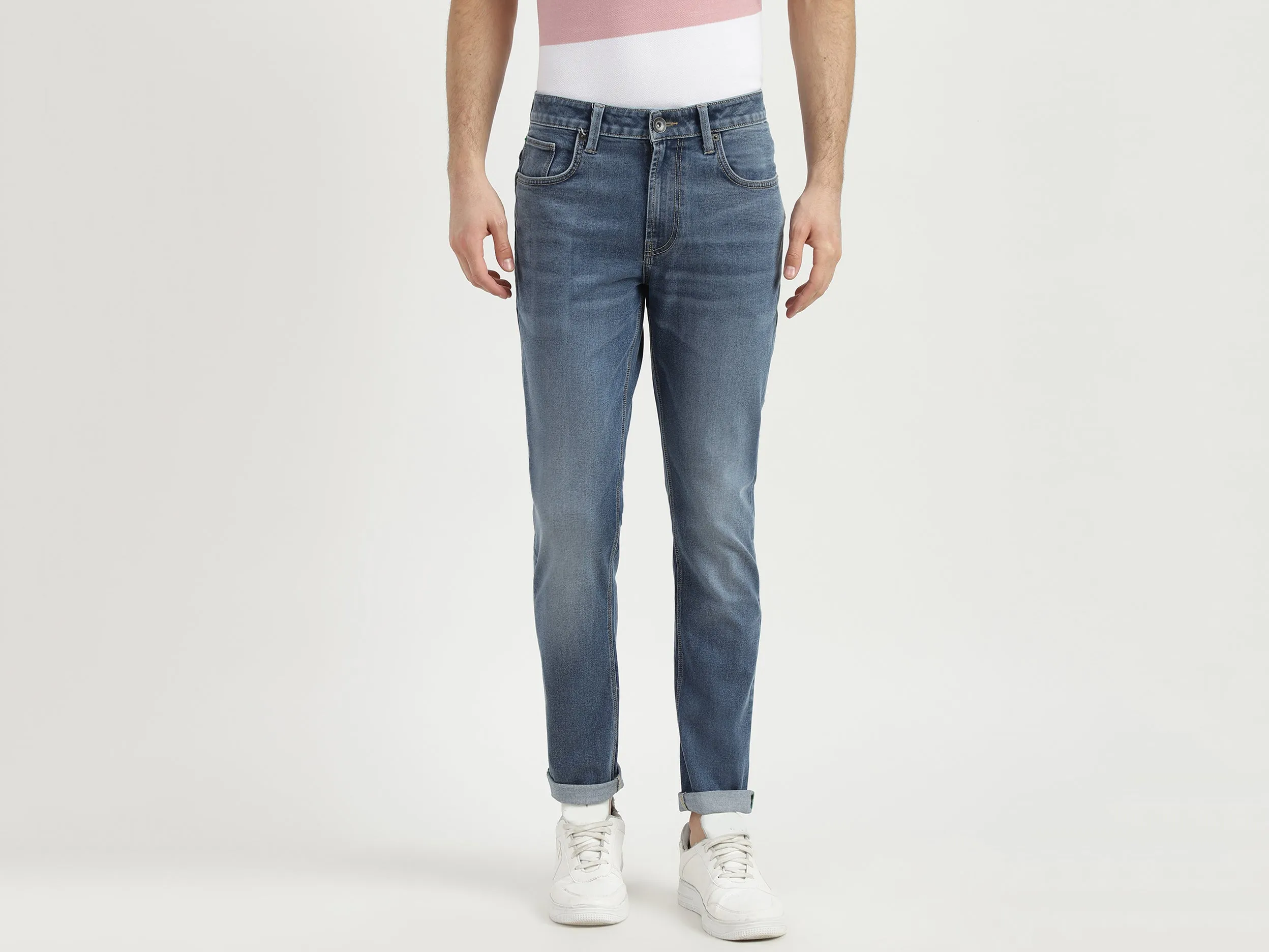 Mens Skinny Fit Solid Jeans