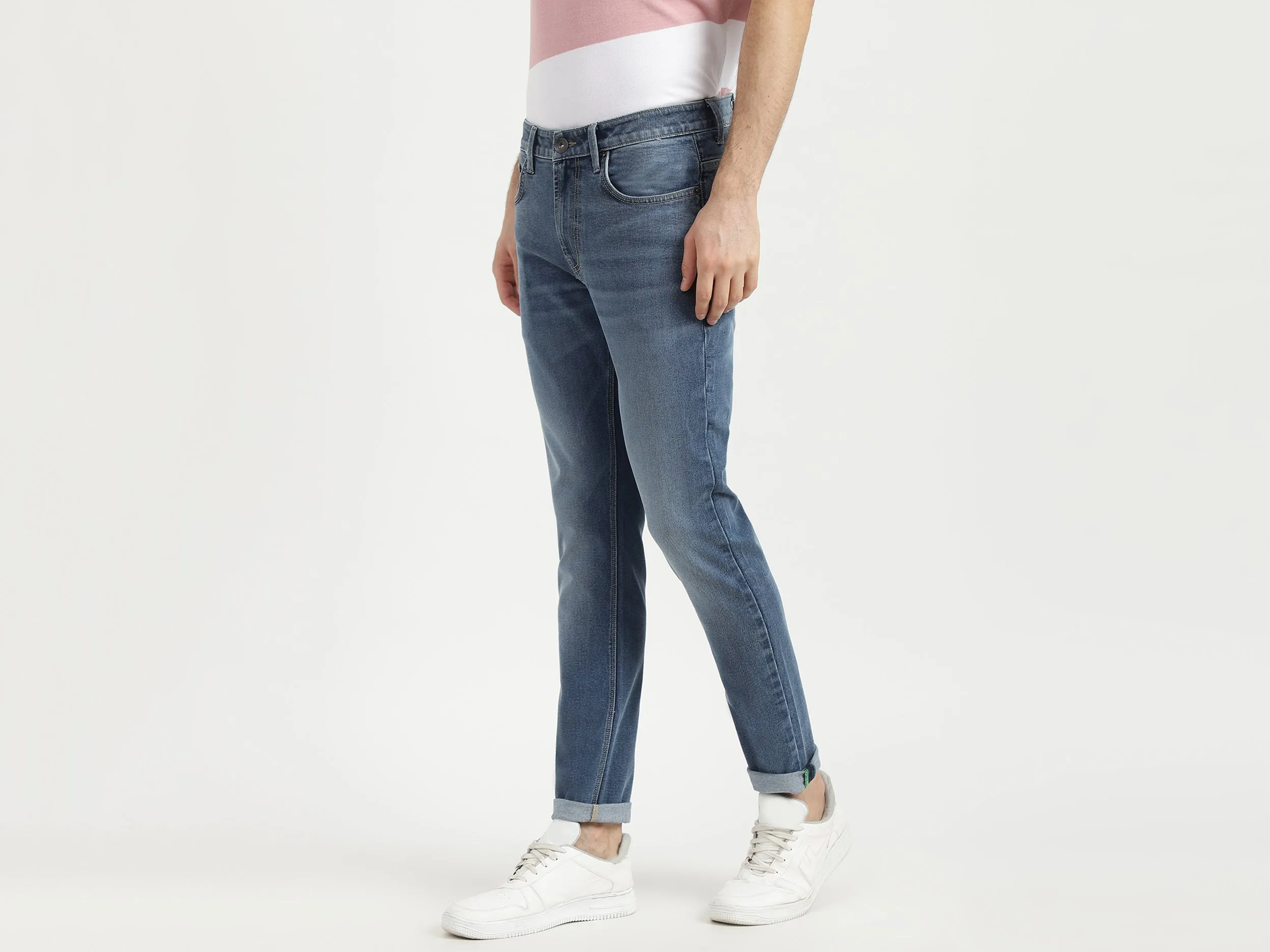 Mens Skinny Fit Solid Jeans