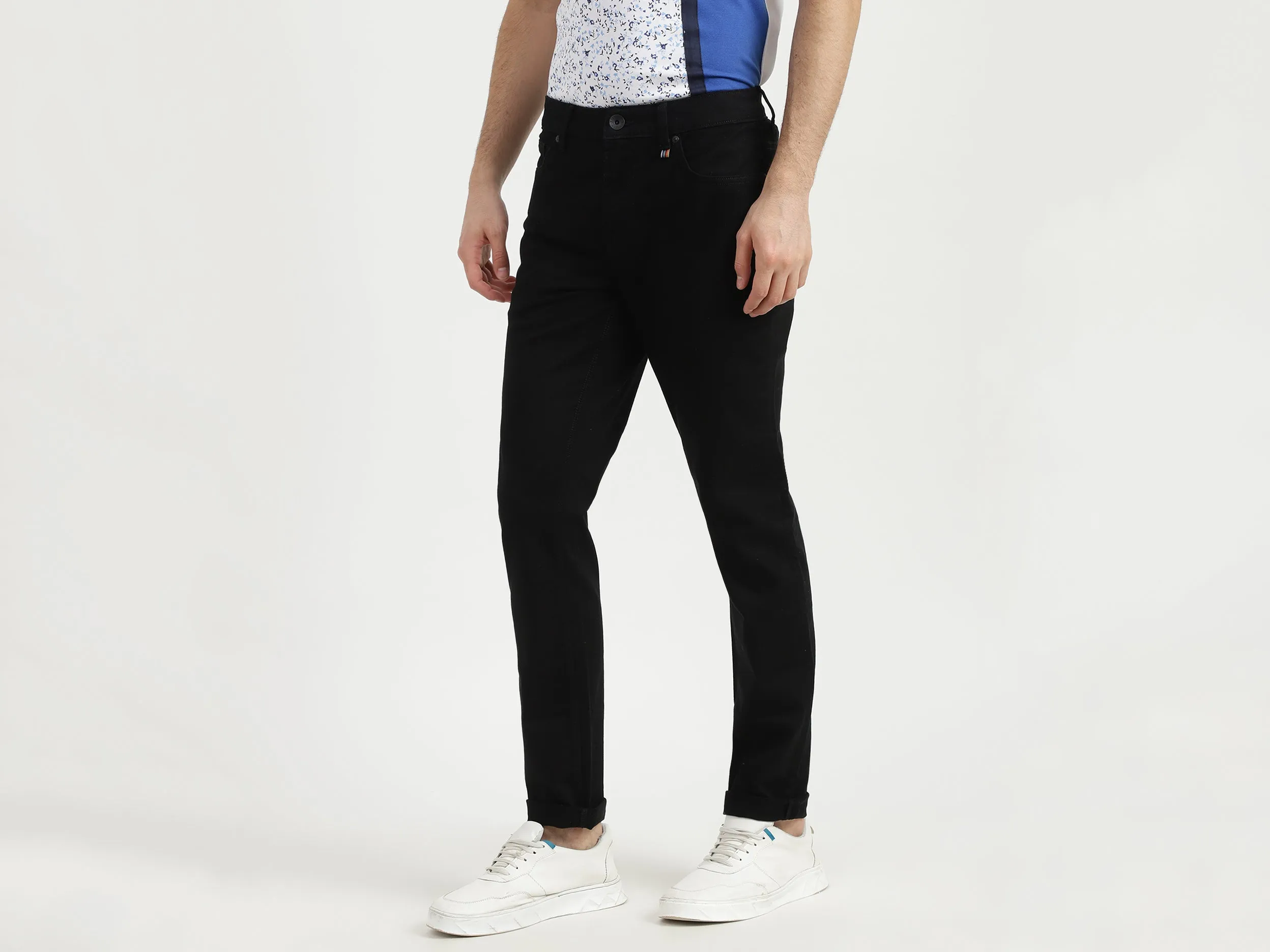 Mens Skinny Fit Solid Jeans