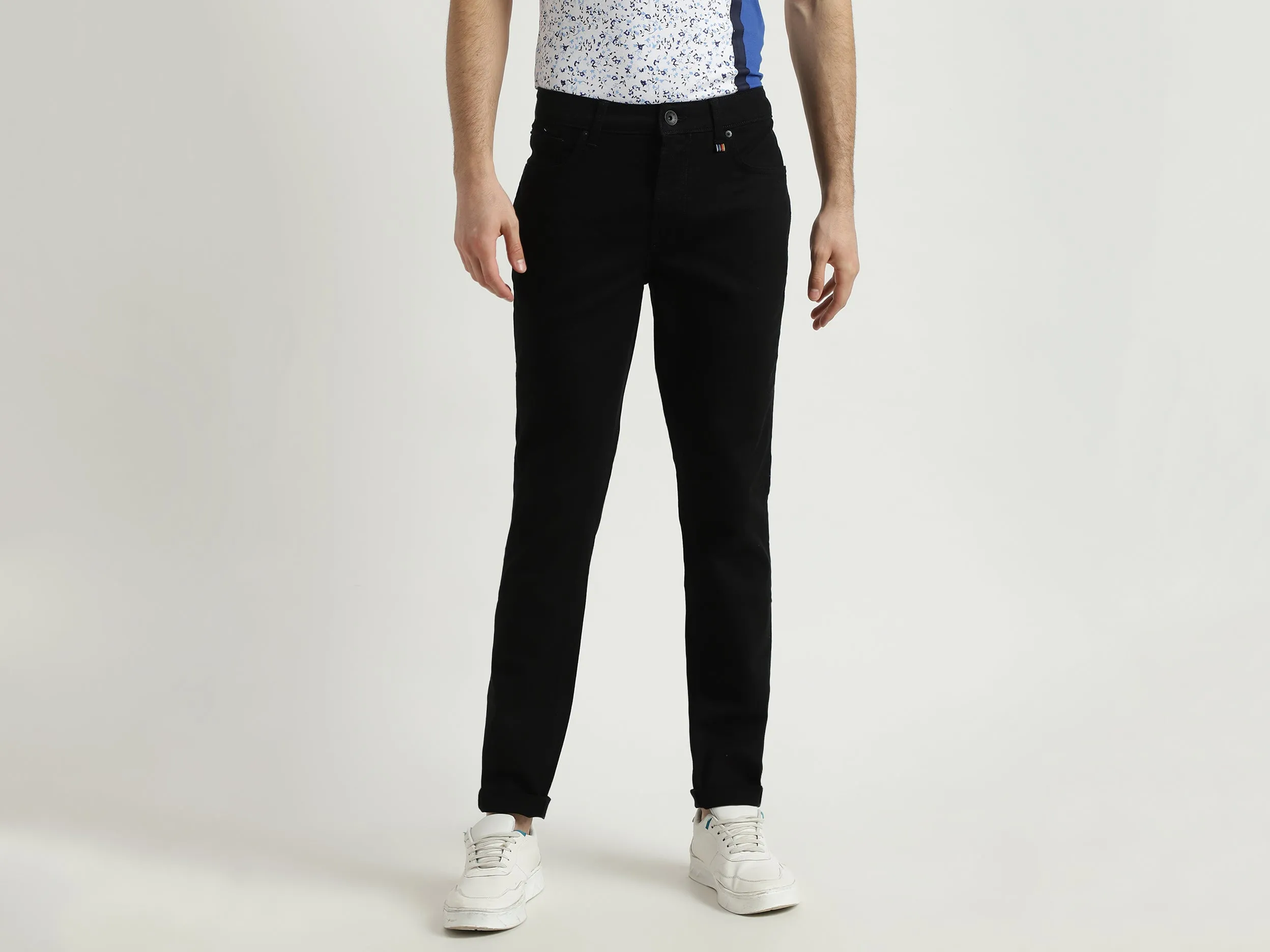 Mens Skinny Fit Solid Jeans