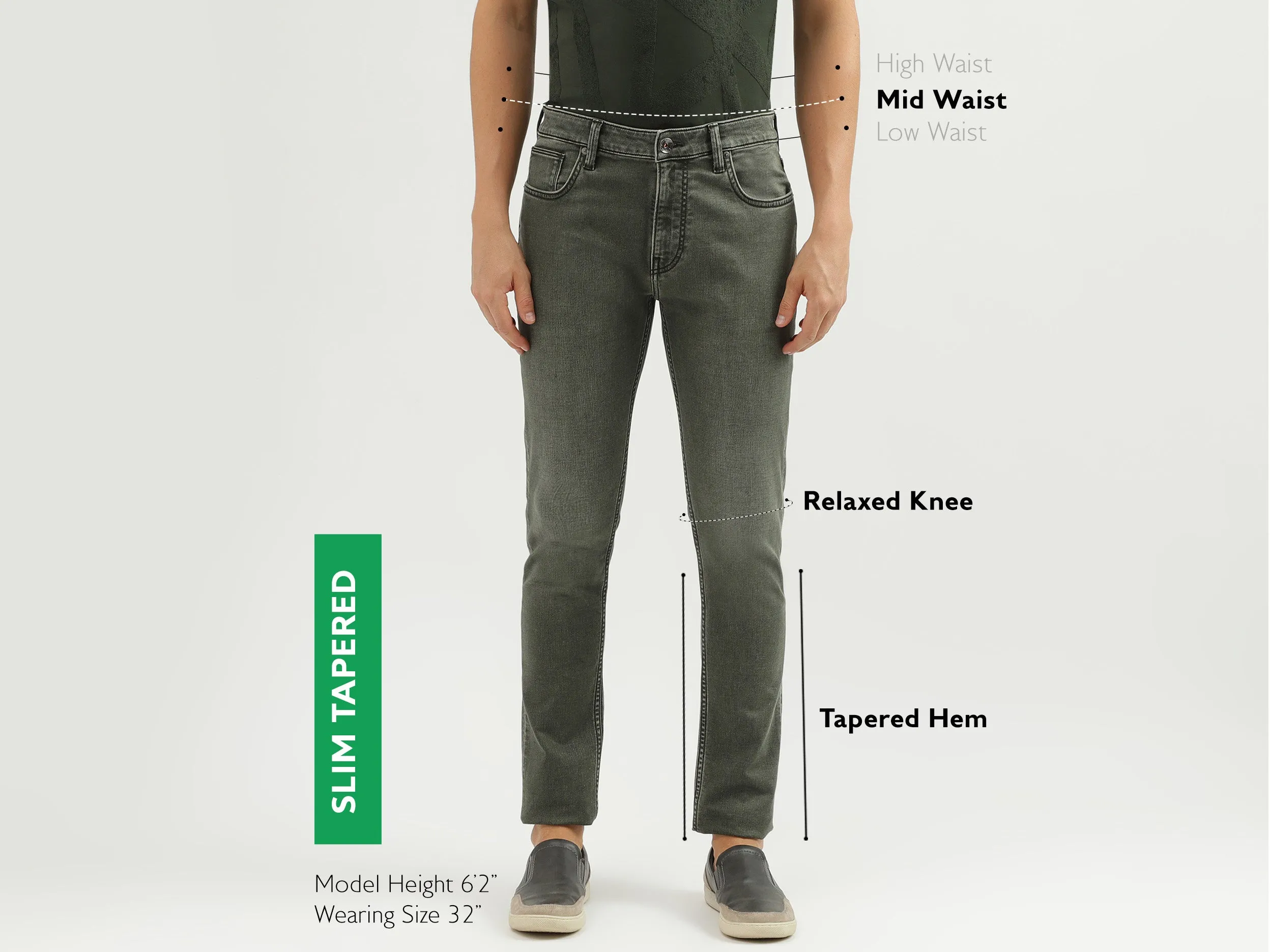 Men's Solid Slim Tapered Fit Jeans