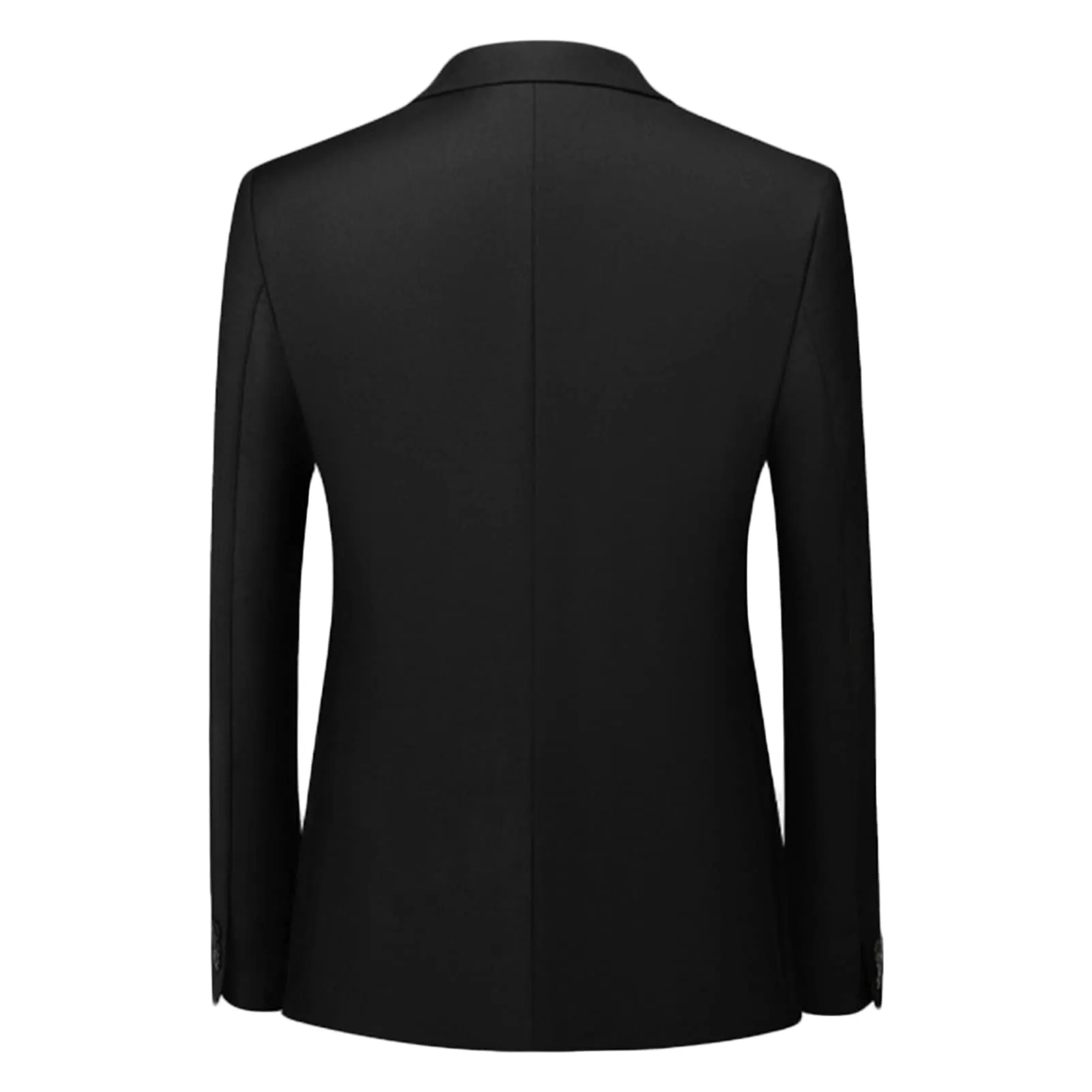 Men's Stylish Slim Fit Daily Blazer Solid Casual Formal Wedding Party Sport Coat One Button Lapel Business Jacket (Black 1,Large)