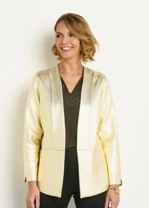 Metallic edge-to-edge blazer jacket
