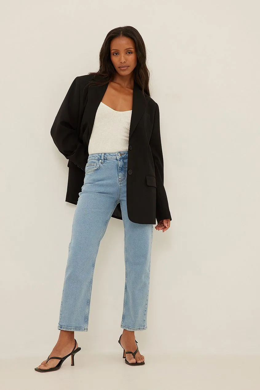 Mid Waist Slim Leg Jeans For Womens