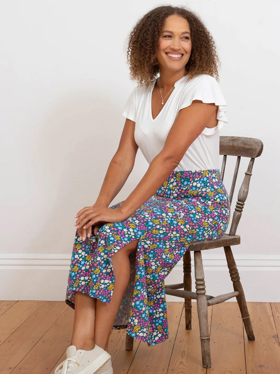 Middlemarsh jersey skirt flower patch
