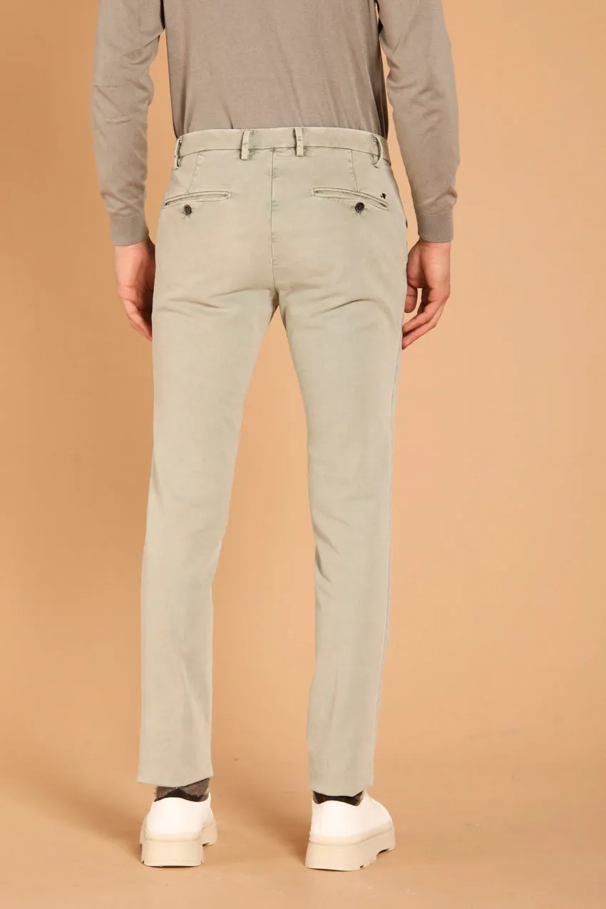 Milano Essential men's chino pants in gabardine stretch with special washing effect extra slim fit