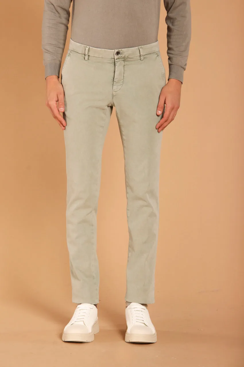 Milano Essential men's chino pants in gabardine stretch with special washing effect extra slim fit