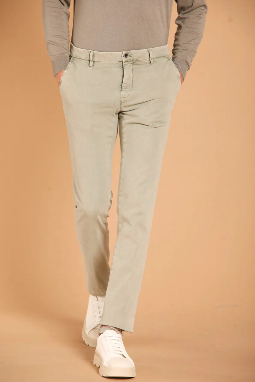 Milano Essential men's chino pants in gabardine stretch with special washing effect extra slim fit