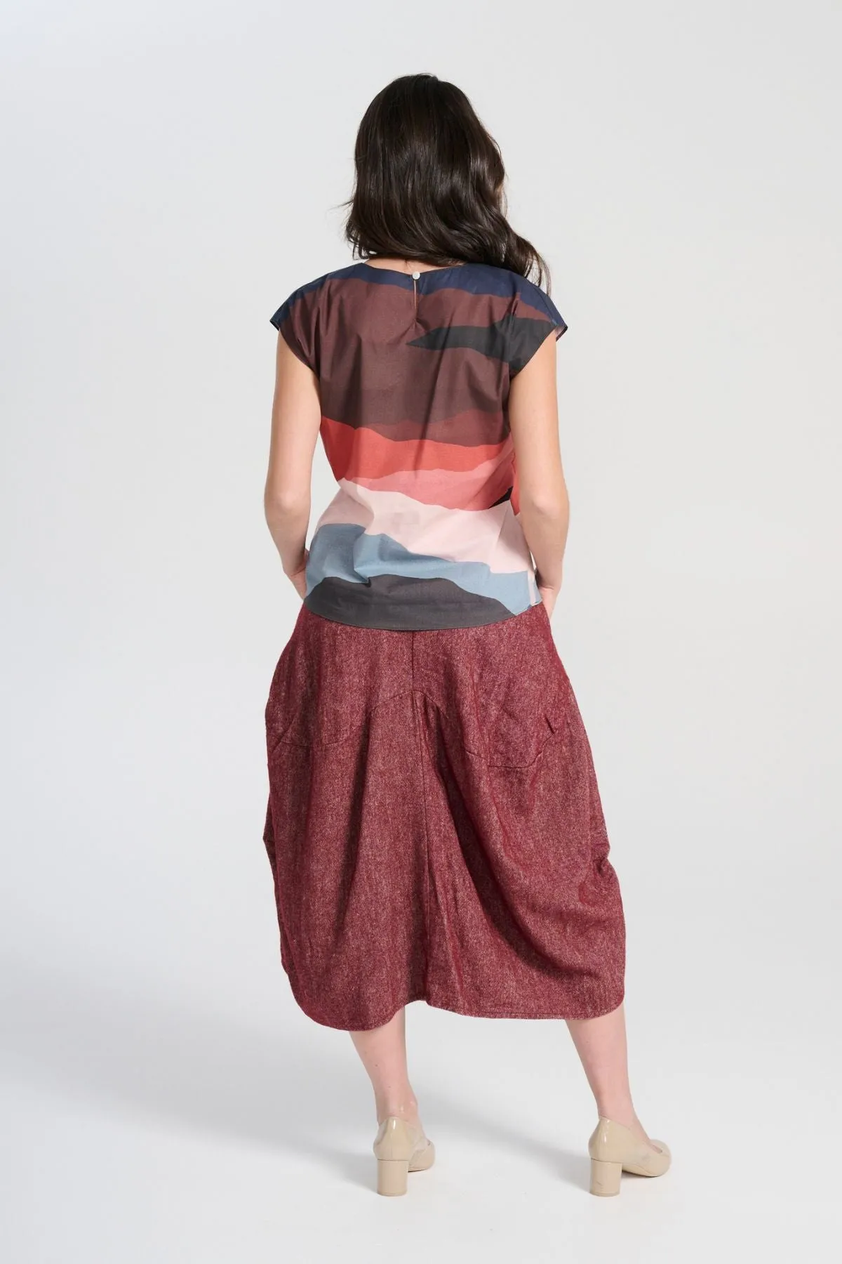 Milwaukee Haven Skirt Vino in Wool/Linen