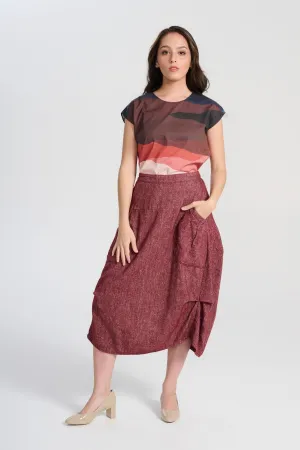 Milwaukee Haven Skirt Vino in Wool/Linen