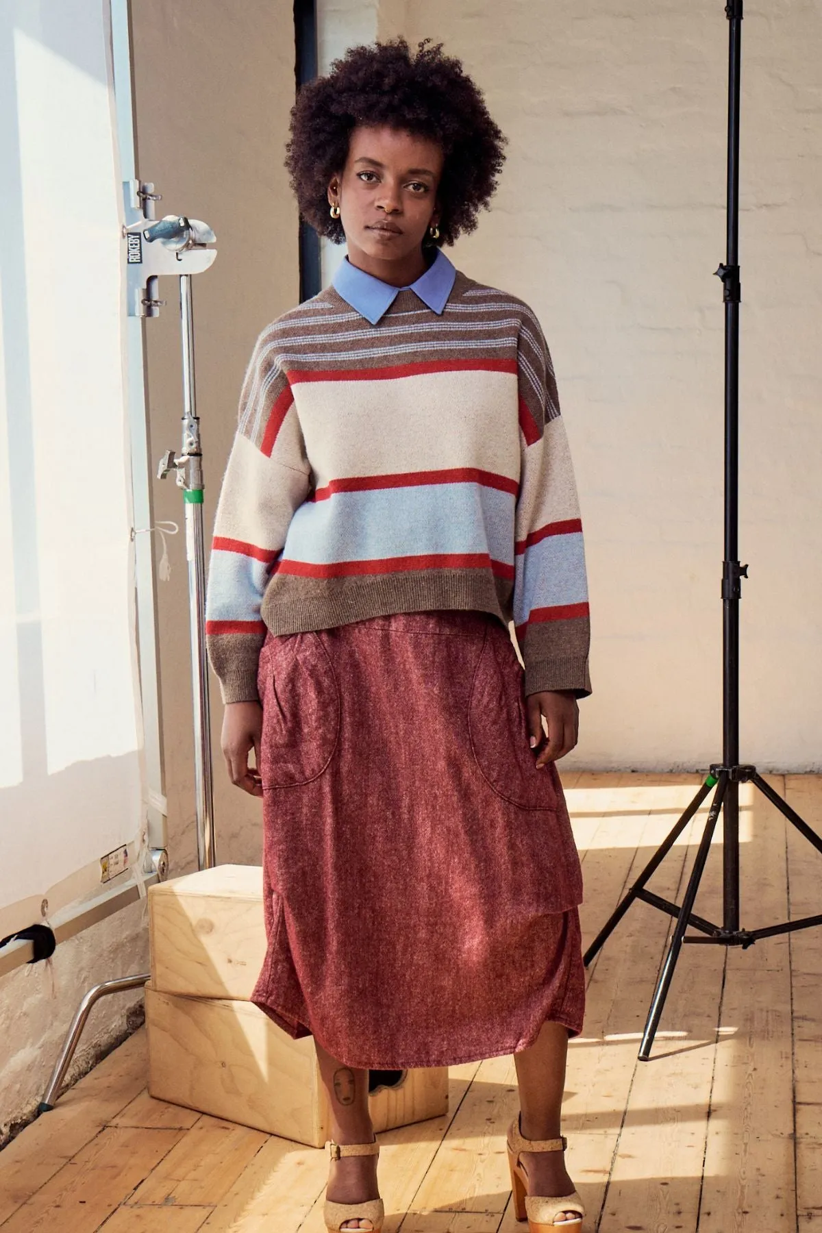 Milwaukee Haven Skirt Vino in Wool/Linen
