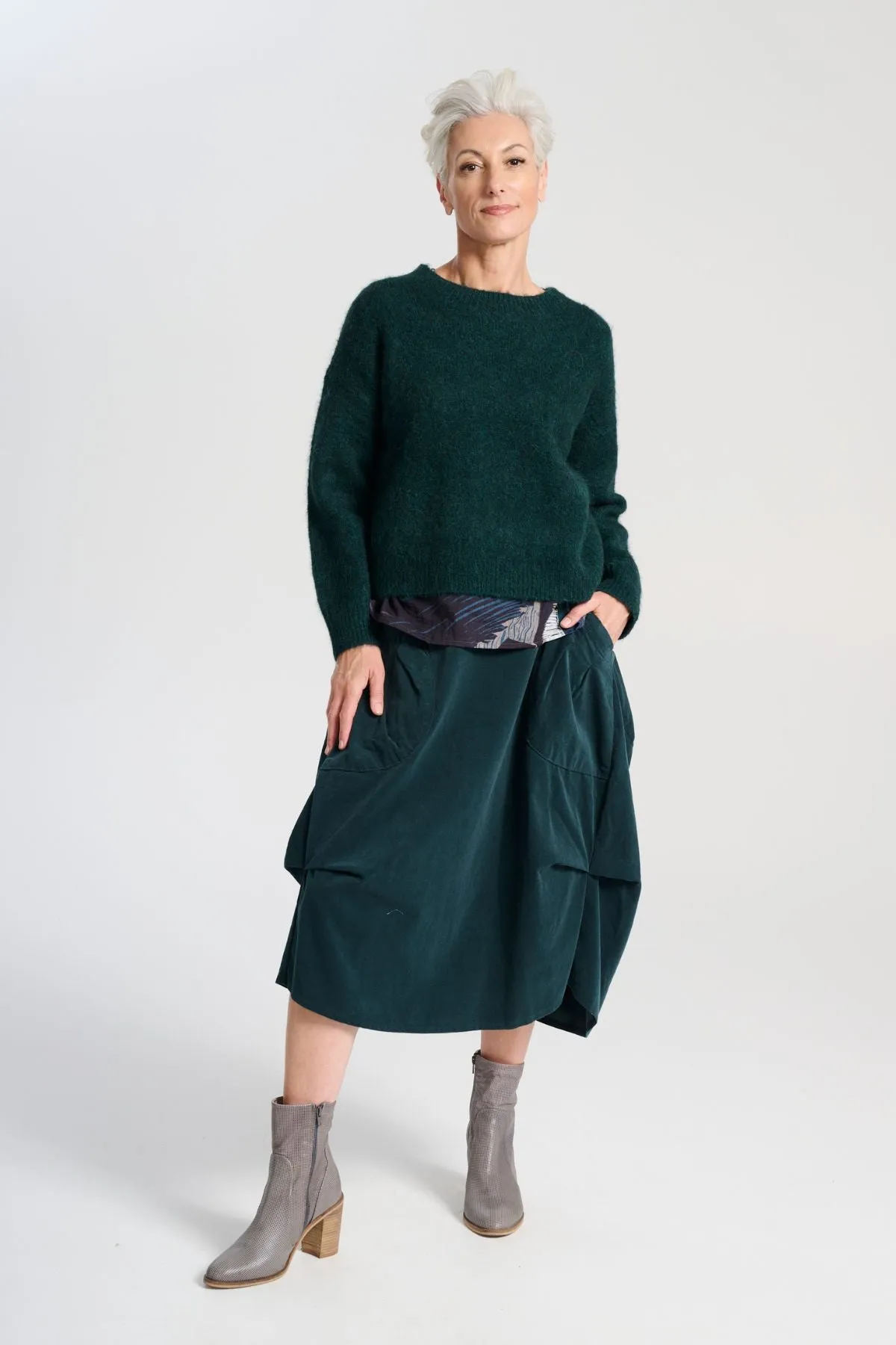 Milwaukee Marlowe Skirt Teal in Fine Cord | Pre-Order (M-2XL)