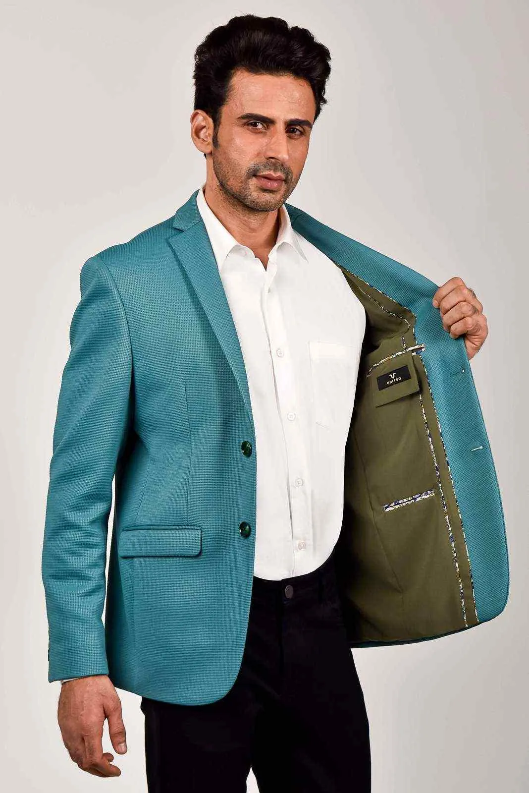 Mint Dobby Knitted Blazer