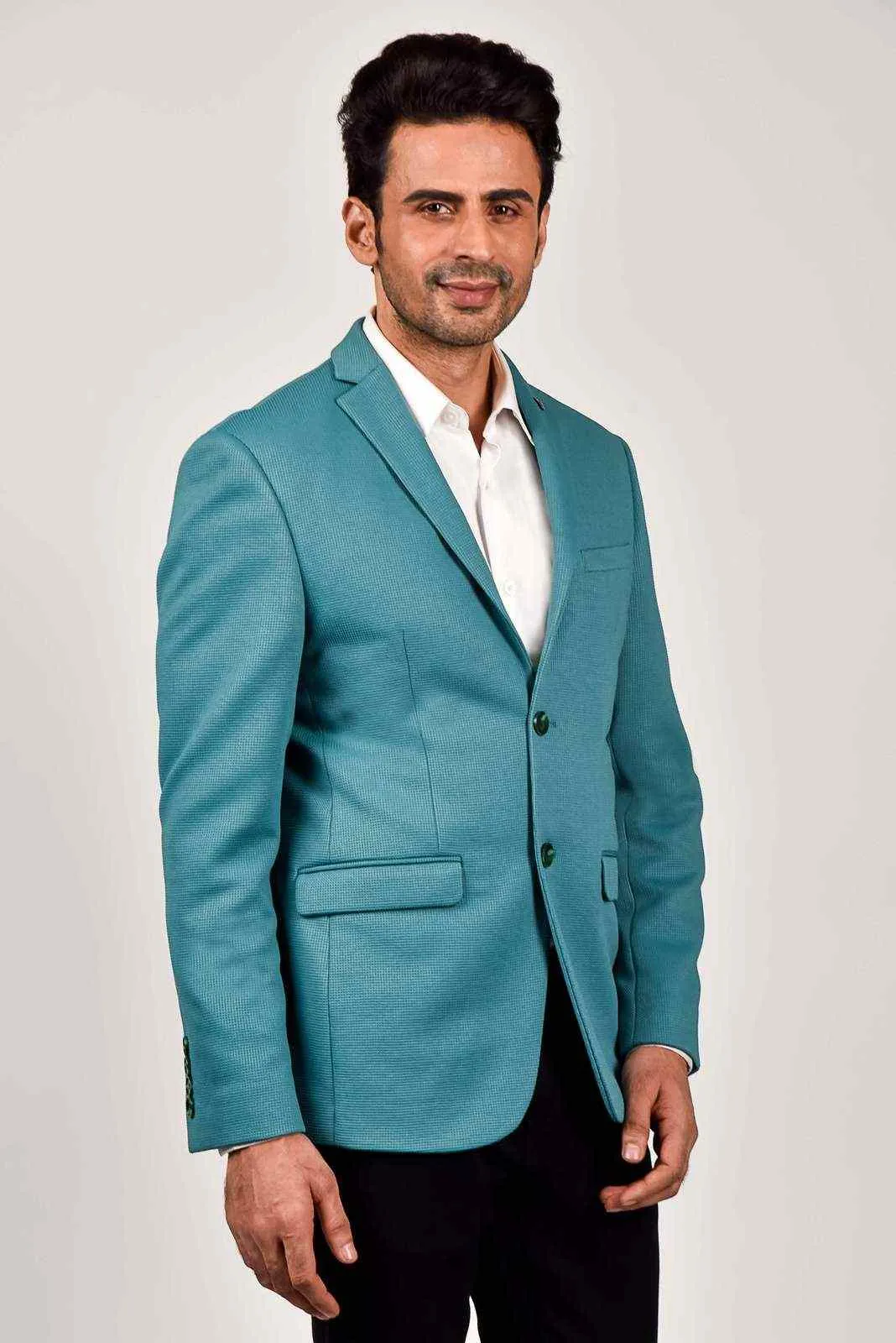 Mint Dobby Knitted Blazer