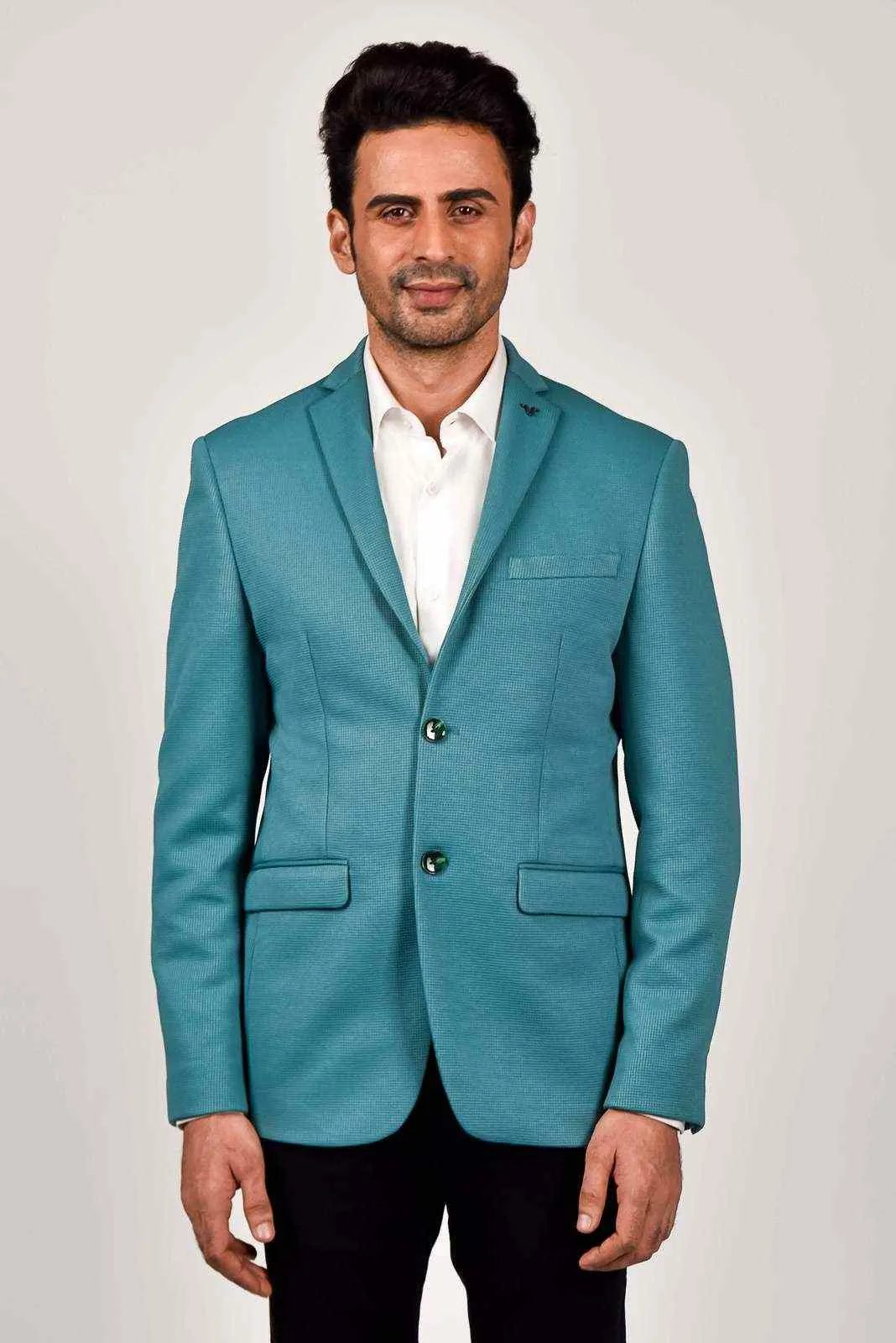 Mint Dobby Knitted Blazer
