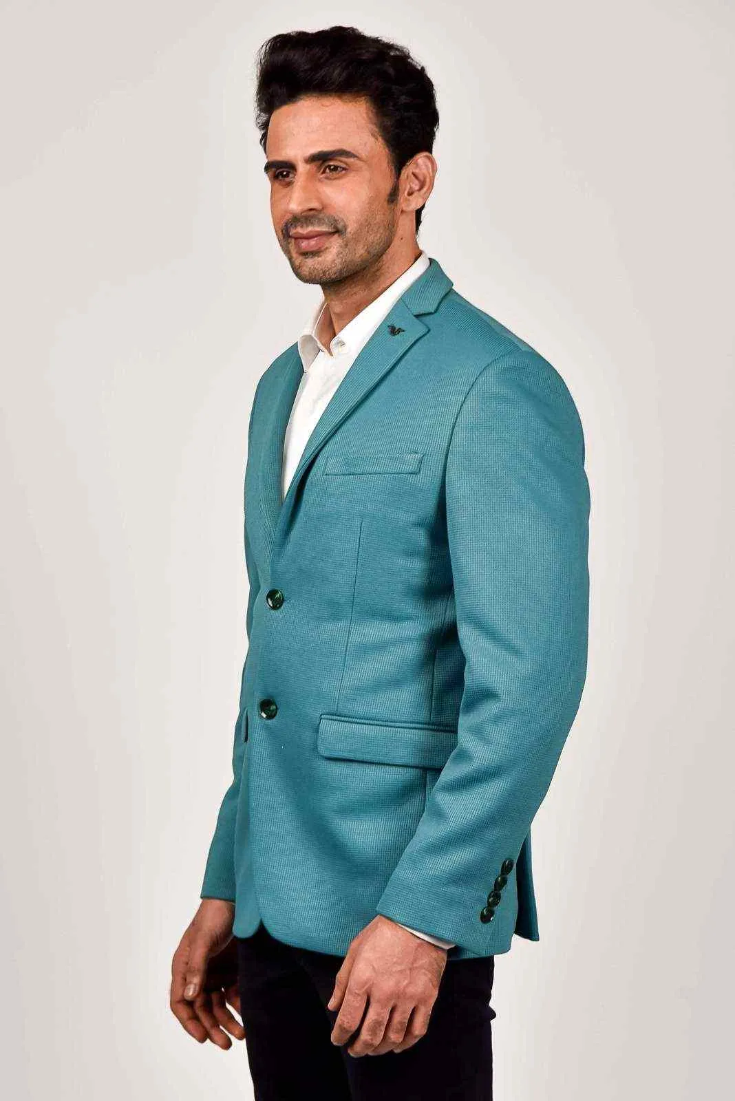 Mint Dobby Knitted Blazer