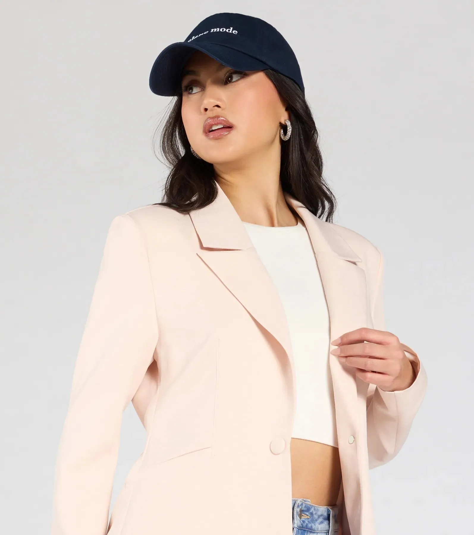 Miss Always On Time Collared Woven Blazer