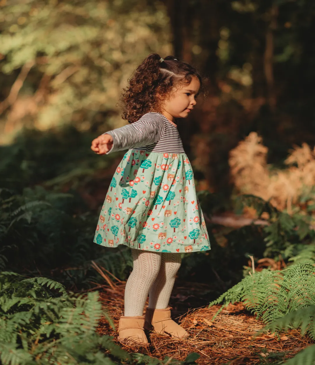 Multicoloured Lilly In Woodland Animal Print Dress