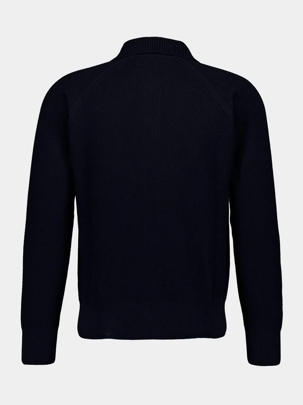Navy Blue Buttoned Cotton Overshirt