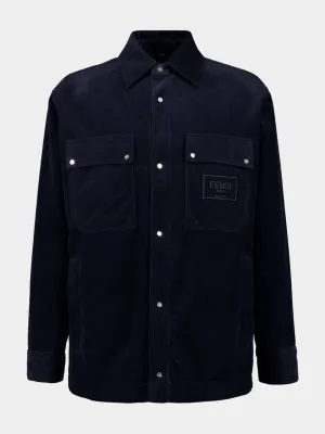 Navy Blue Corduroy Blouson