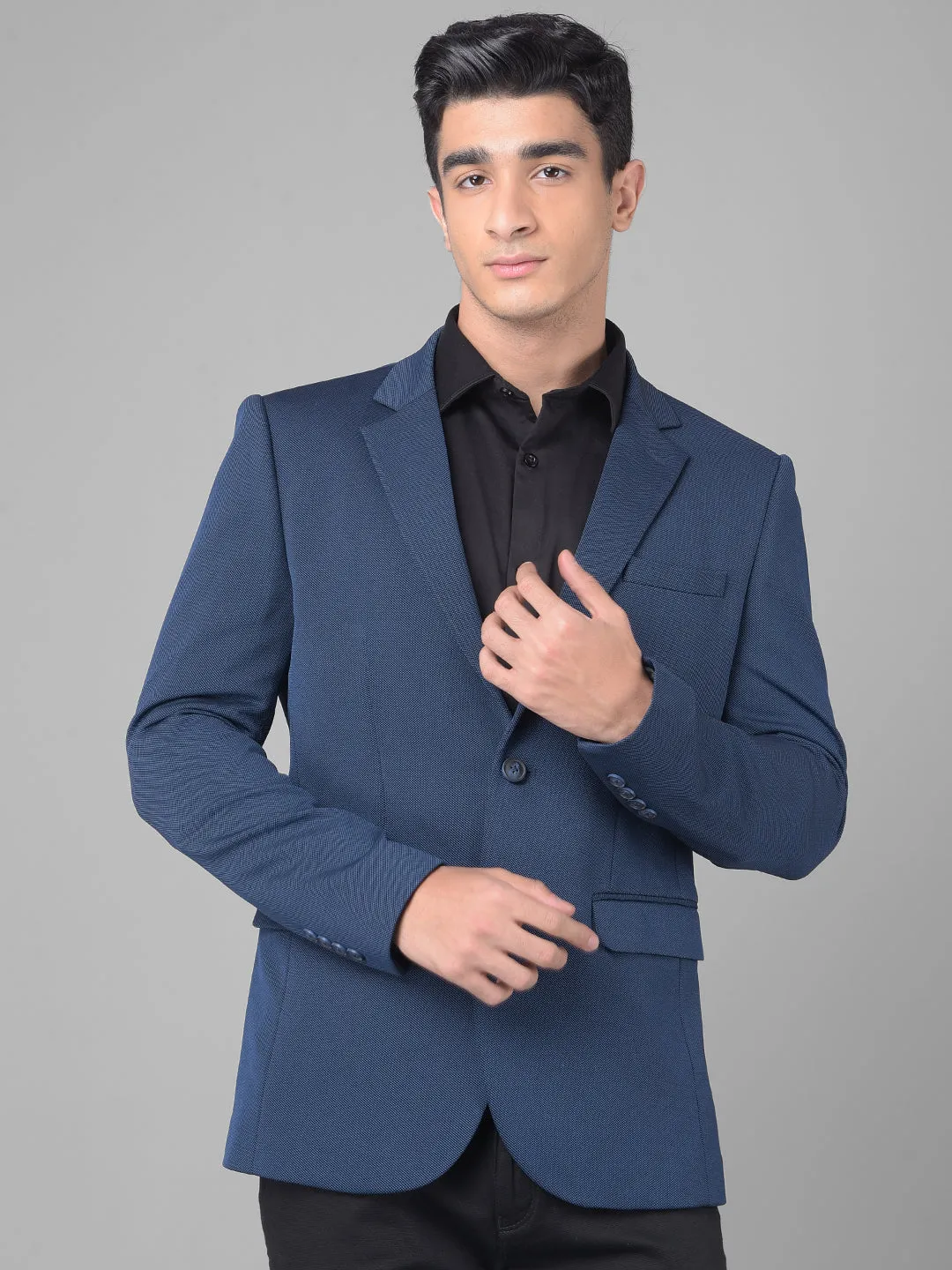 Navy Blue Single Breasted Blazer
