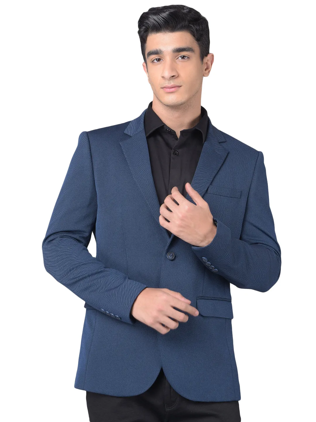 Navy Blue Single Breasted Blazer