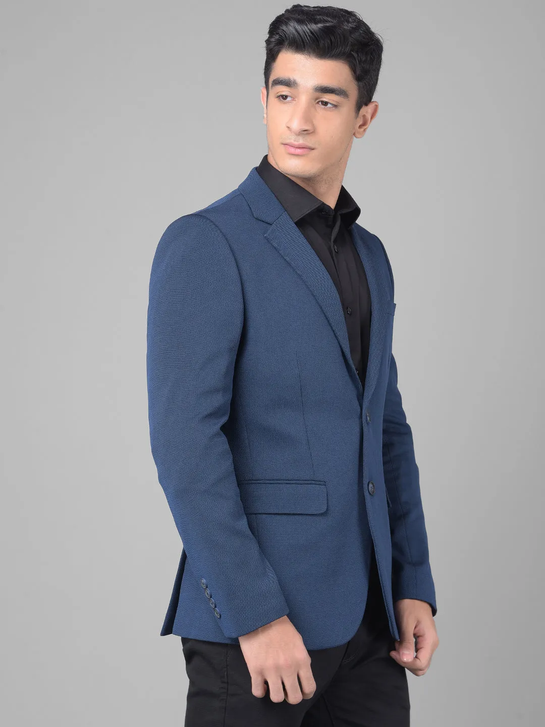 Navy Blue Single Breasted Blazer