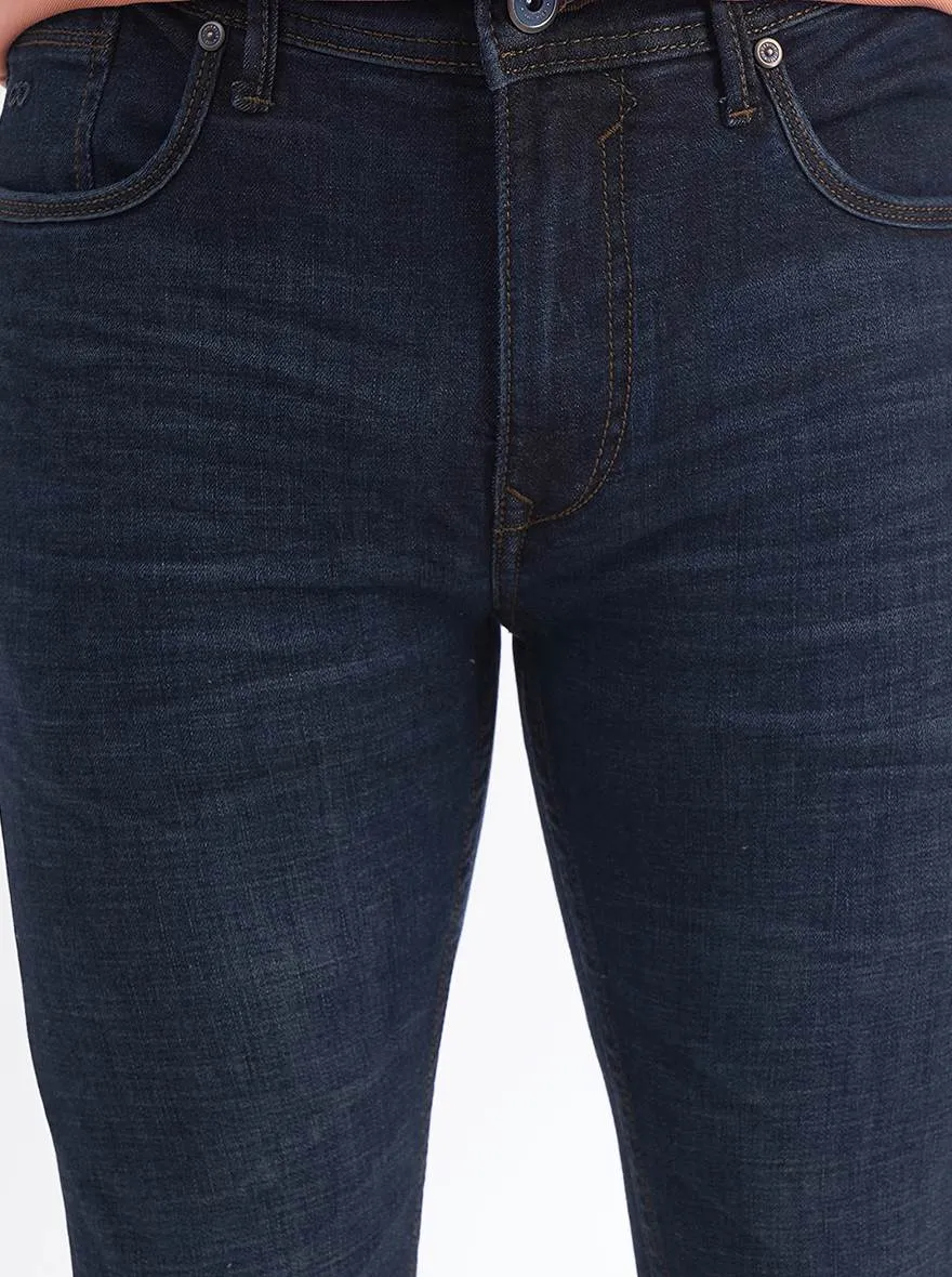 Navy Blue Washed Rider Fit Jeans | JadeBlue