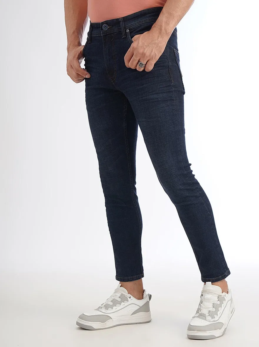Navy Blue Washed Rider Fit Jeans | JadeBlue