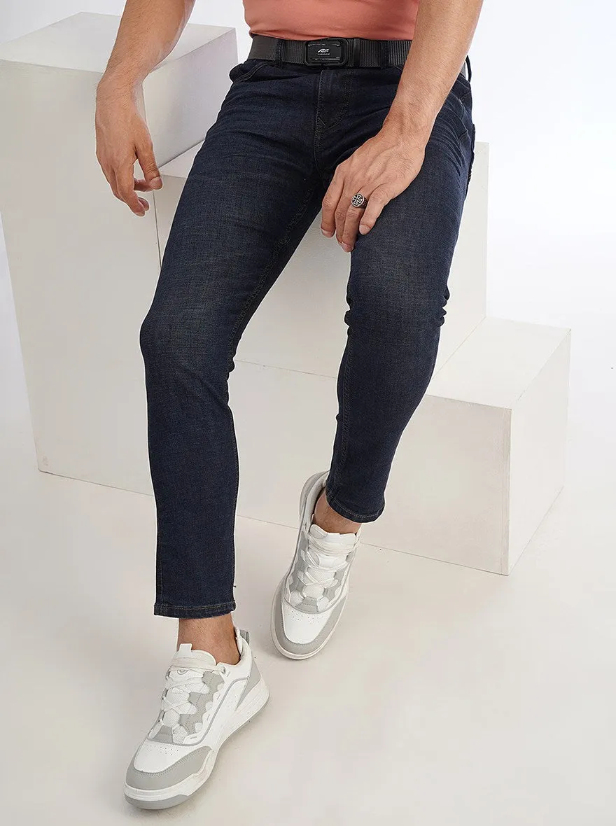 Navy Blue Washed Rider Fit Jeans | JadeBlue