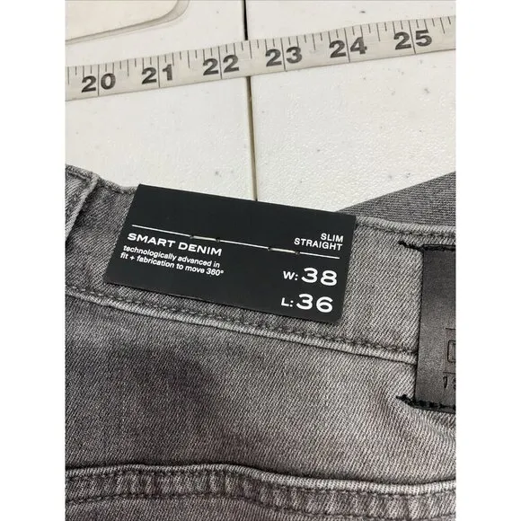 NEW with tags Dl1961 x J Hilburn Gray Denim slim straight smart denim 38/36