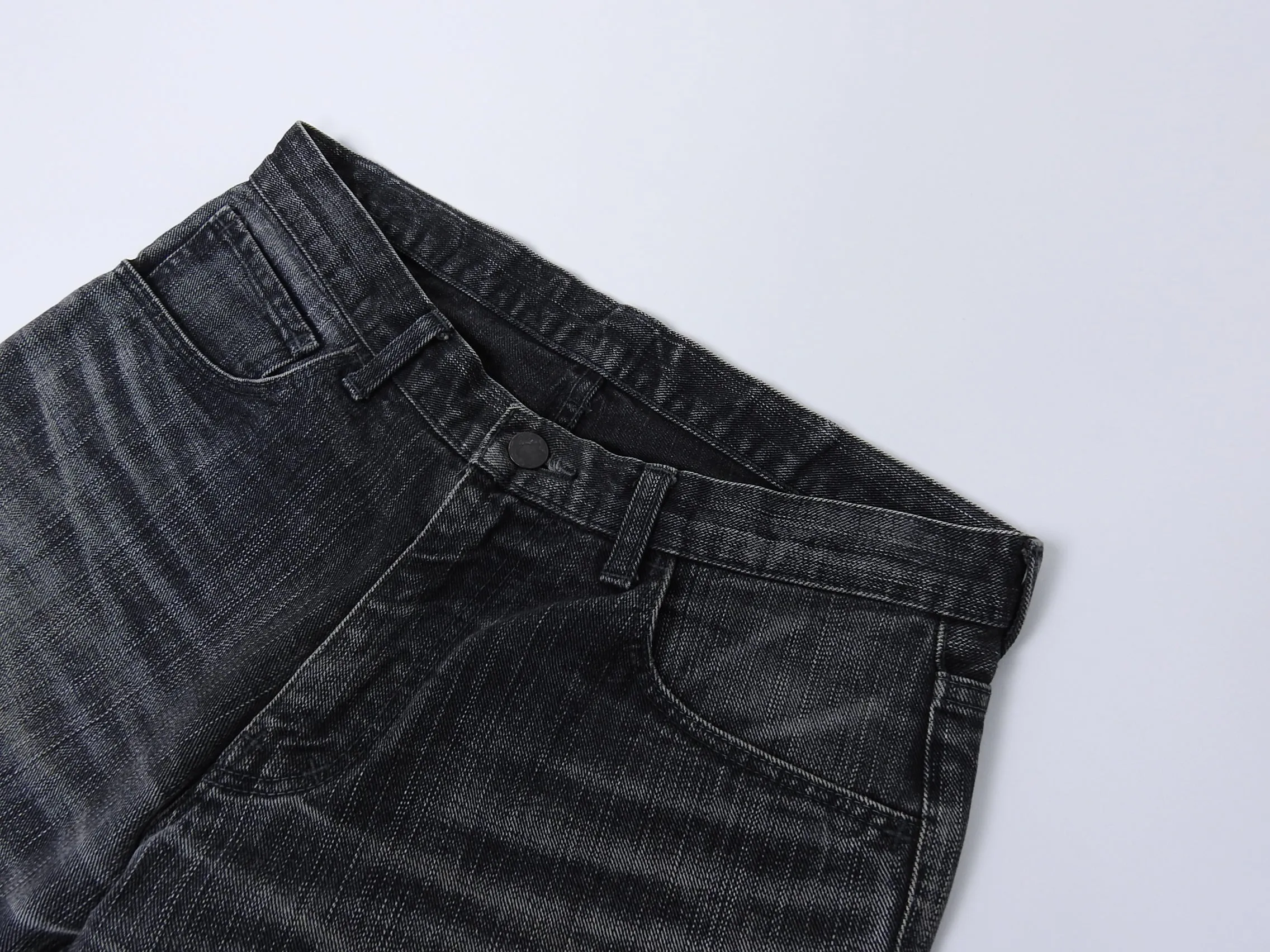 Number (N)ine Grey Wash Slim Straight Cropped Denim Jeans - 30