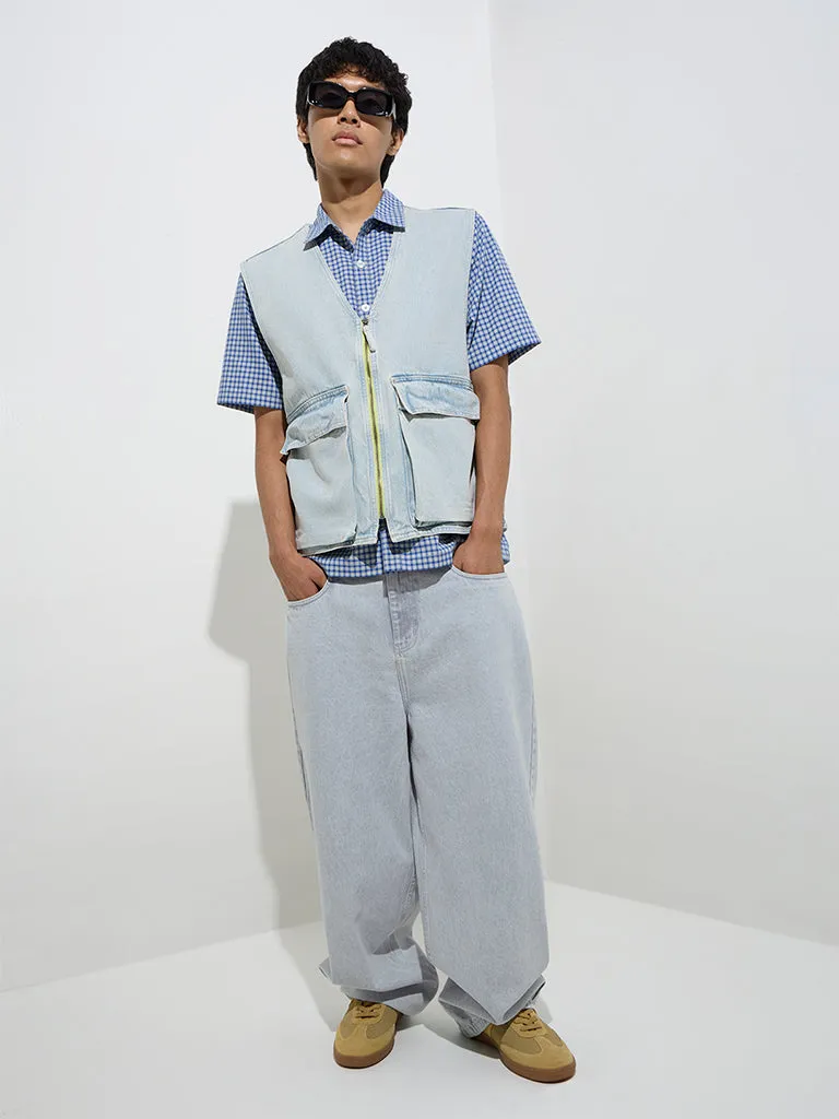 Nuon Blue Relaxed-Fit Denim Jacket