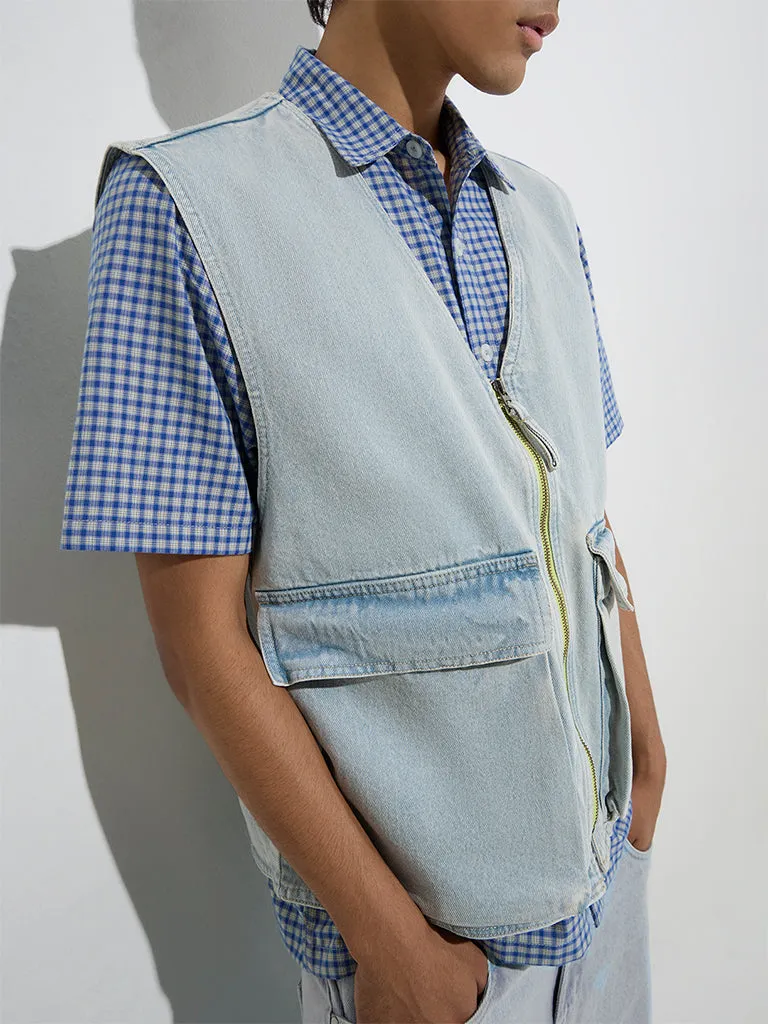 Nuon Blue Relaxed-Fit Denim Jacket