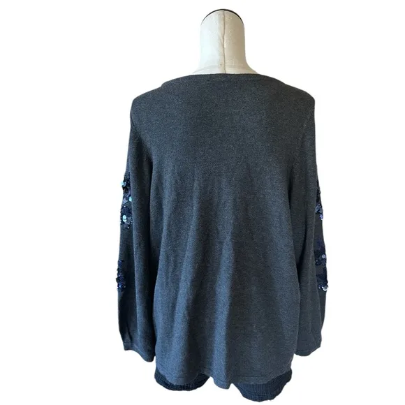 NWOT CHICO'S Floral Sequin Pullover Sweater CHICO'S 3 US XL