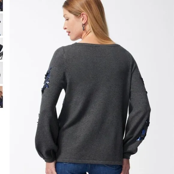 NWOT CHICO'S Floral Sequin Pullover Sweater CHICO'S 3 US XL