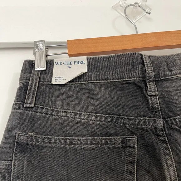 NWOT Free People Ripple Wide Leg Crop Jeans Size 27 Long