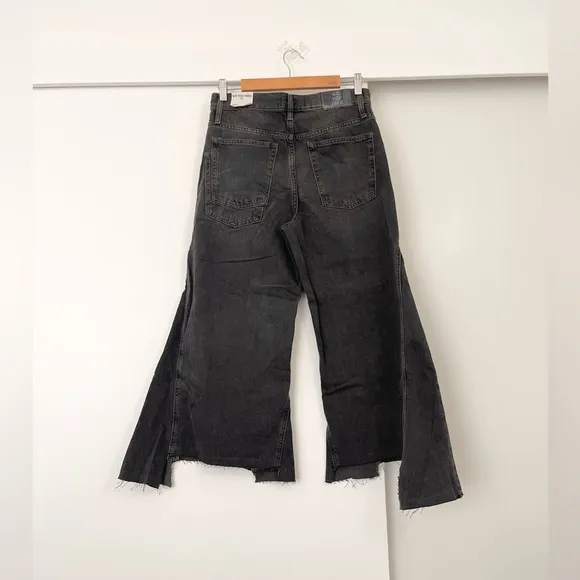 NWOT Free People Ripple Wide Leg Crop Jeans Size 27 Long