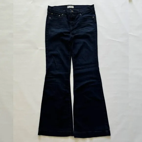 NWOT FREE PEOPLE Stretch Flare Jeans | Deep Denim Wash, W30 61855-16515125
