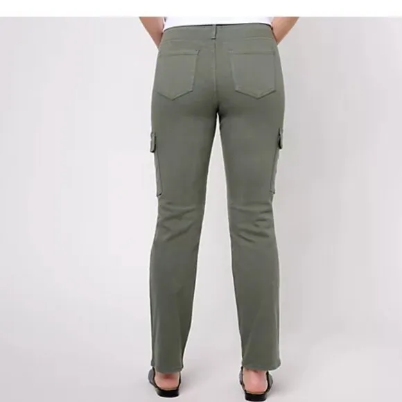 NWOT NYDJ Sheri Slim Cargo Jeans- GREEN