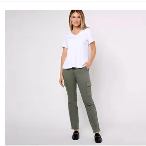 NWOT NYDJ Sheri Slim Cargo Jeans- GREEN